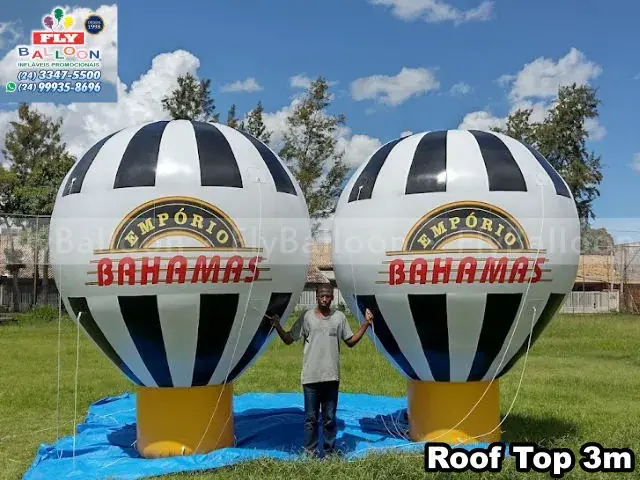 Balões infláveis promocionais roof top Empório Bahamas