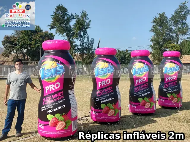 Réplicas infláveis gigantes promocionais Isis Pro Whey Morango